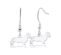Wirehaired Dachshund Silhouette Silver Earrings