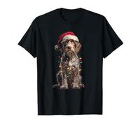 Wirehaired Pointing Griffon Christmas Graphics Dog Lights T-Shirt