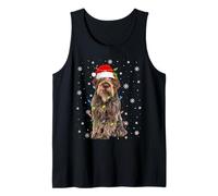 Wirehaired Pointing Griffon Dog Christmas Lights Dog Xmas Tank Top