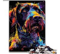 Wirehaired Pointing Griffon Dog Puzzles for Adults 1000 Pieces, Challenging Game And Family Play with Matching Poster And Trivia Sheet (50x75cm)