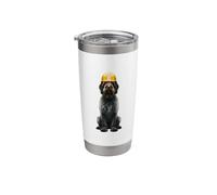 Wirehaired Pointing Griffon Dog Yellow Hard Hat Worker Crew Stainless Steel Insulated Tumbler