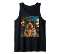 Wirehaired Pointing Griffon Drinking Iced Coffee Funny Dog Tank Top