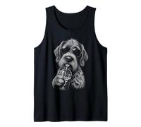 Wirehaired Pointing Griffon Drinking Iced Coffee Funny Dog Tank Top