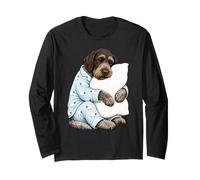 Wirehaired Pointing Griffon Sleeping in Cute Pajamas Sleep Long Sleeve T-Shirt