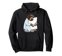 Wirehaired Pointing Griffon Sleeping in Cute Pajamas Sleep Pullover Hoodie