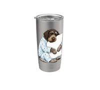 Wirehaired Pointing Griffon Sleeping in Cute Pajamas Sleep Stainless Steel Insulated Tumbler