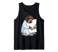 Wirehaired Pointing Griffon Sleeping in Cute Pajamas Sleep Tank Top