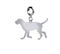 Wirehaired Vizsla Silhouette Silver Charm