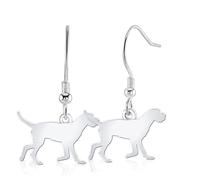 Wirehaired Vizsla Silhouette Silver Earrings