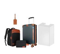 WireHot 22x14x9 Airline Approved Vintage Style Luggage Set with Backpack and Toiletry Bag, Free PVC Cover and Luggage Tag, Teal Blue, 20in/BP/TB, Vintage