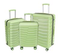 WireHot 3-Piece Carry-on Luggage Set with Spinner Wheels TSA Lock, 20+24+28 Hardside Travel Zipper Suitcase, Avocado Green, 20in/24in/28in, 3-piece Carry-on Hardside Luggage Set