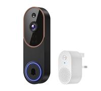 Wireless 1080p Smart Video Doorbell with Live View, AI Human Detection, 2-Way Audio, Night Vision, Doorbell Receiver, Cloud Storage (Sold Separately), 2.4G WiFi, Cloud Storage Sold Separately (Brown)