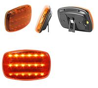 Wireless 12V Battery Operated Amber 16 LED Beacon Flashing Light Warning Magnetic Mount