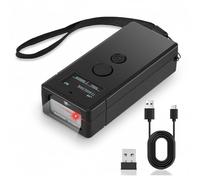 Wireless 2D&1D Mini Barcode Scanner, 3-in-1 Bluetooth & 2.4G & USB Wire Barcode Reader Compatible, 1100mAh Portable QR Bar Code Scanner, Compatible with iPhone, iPad, Android Phone
