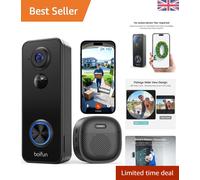 Wireless 2K Doorbell Camera with AI Motion Detection & Cloud Storage Options