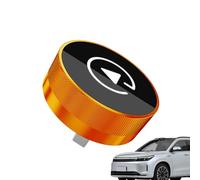 Wireless - 3x3CM Aluminum Alloy Car Smart Plug | Wireless Car Connector for Autocarplay Box, Silver Orange, Plug-and-Play Ćar Multimedia Adapter, Stream Music, Phone Integration