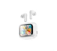 Wireless 5.4 AI Headphones with for Instant Two-Way Translation Function and Smart Display - Noise Cancelling Earbuds for International Meetings and Learning White(1)