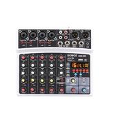 Wireless 6 Channel Mixer Portable Mixing Console USB Interface Sound Card With 16 DSP Echo 48V Phantom Power(BMG-06D-White)