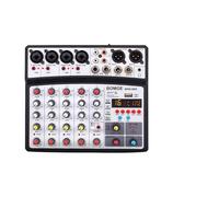 Wireless 6 Channel Mixer Portable Mixing Console USB Interface Sound Card With 16 DSP Echo 48V Phantom Power(BMG-06D-Black)