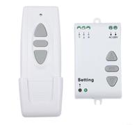 Wireless AC 220V Motor Remote Control Switch, Forward/Reverse/Stop Controller for Tubular Motors up to 500W, 433MHz Long Range Transmitter with Learning Code