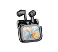 Wireless AI Translation Earbuds NE20 with Built-in LCD Screen Showing Battery and Connection Status for Travel and Business Use (Black)
