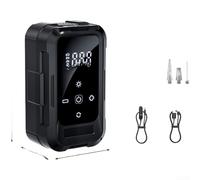 Wireless Air Compressor Portable Tire Inflator With Digital Display And Led Light For Cars Motorcycles Bicycles Balls Black Abs Material Dual Power Supply Rechargeable Dc 12v Car Charger Handy