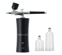 Wireless Airbrush System With Adjustable Air Flow And Three Cup Sizes For Car Repair And Motorcycle Maintenance, Pink(Black A)