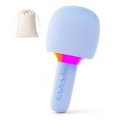 Wireless All-in-One Karaoke Microphone Speaker, Portable Handheld Karaoke Mic Speaker Toys with Speaker, Voice Changer RGB Lights, Portable Singing Toy Birthday Gift (Blue)