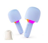 Wireless All-in-One Karaoke Microphone Speaker, Portable Handheld Karaoke Mic Speaker Toys with Speaker, Voice Changer RGB Lights, Portable Singing Toy Birthday Gift (2 pcs-2)