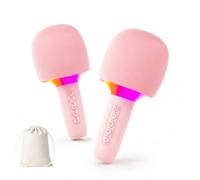 Wireless All-in-One Karaoke Microphone Speaker, Portable Handheld Karaoke Mic Speaker Toys with Speaker, Voice Changer RGB Lights, Portable Singing Toy Birthday Gift (2 pcs-1)