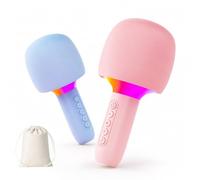 Wireless All-in-One Karaoke Microphone Speaker, Portable Handheld Karaoke Mic Speaker Toys with Speaker, Voice Changer RGB Lights, Portable Singing Toy Birthday Gift (2 pcs-3)