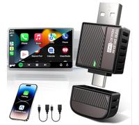 Wireless Android Auto & CarPlay Adapter 2-in-1, 2026 Upgraded UK Apple Car Play Dongle [Mini, Latency-Free, Auto Connect] Convert Wired to Wireless via USB-A/C, Plug & Play, Fit for 2016+ Cars -Black