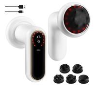 Wireless Anti-Cellulite Massager - with 5 Heads & Red Light, 3 Modes & 6 Intensity Levels, Rechargeable Hand Massager for Body Contouring, Fat Burning & Muscle Relaxation
