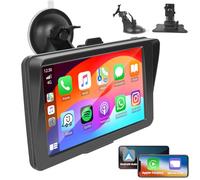Wireless Apple CarPlay Android Auto Screen, Car Stereo 7" 1080P HD Touch Screen Portable Navigation Radio Vedio Player with Bluetooth Live Navigation, Voice Control,FM AUX, Airplay Mirror Link