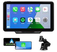 Wireless Apple CarPlay Android Auto Screen for Car, 7" HD Touch Screen Car Stereo Portable Live Navigation Car Play Mirror Link Music Video Player Siri/AirPlay/AUX/FM/Radio