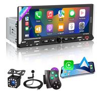 Wireless Apple CarPlay, Single DIN Car Radio, Car Stereo with 6.86" HD IPS Touchscreen, Bluetooth 5.2, Android Auto, Dual USB & Fast Charging, Backup Camera, FM Radio, DSP EQ Audio Subwoofer