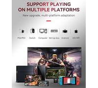 Wireless Arcade Stick Controller for PS4 PS3 Switch PC, Bluetooth Fight Stick with Turbo & Macro Programming, Mini Arcade Joystick for iOS Android Steam Retro Games (Green+Black)