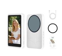 Wireless Back Camera Monitor, IPS Vlog Selfie Screen with 4K 30fps, Strong Attachment Design, Adjustable Fill Light, Wireless Remote, 2000mAh Battery, Type-C Charge, White