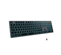 Wireless Backlit Keyboard, Rechargeable USB Silent Keyboard, 2.4G Cordless Full Size, Compatible with Apple iMac, MacBook and PC, Computer Laptop, Space Gray…