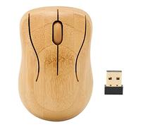 Wireless Bamboo Keyboard and Mouse, Bamboo Wood Computer Control Devices with USB Receiver 2.4G Wireless Connection Plug and Play Keyboard and (Mouse)