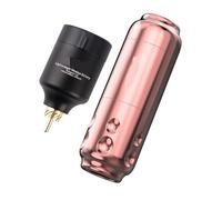 Wireless Battery Brushless Motor Tattoo Machine Kit 4.0mm Stroke RCA Interface Mast T1 Rechargeable LCD Set Easy to Use(Rose Gold Set)