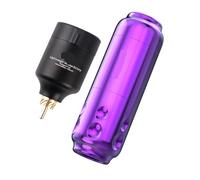 Wireless Battery Brushless Motor Tattoo Machine Kit 4.0mm Stroke RCA Interface Mast T1 Rechargeable LCD Set Easy to Use(Purple Set)