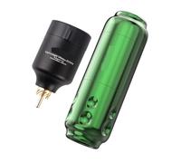 Wireless Battery Brushless Motor Tattoo Machine Kit 4.0mm Stroke RCA Interface Mast T1 Rechargeable LCD Set Easy to Use(Green Set)
