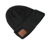 Wireless Beanie Hat - Knit Cap | Soft Acrylic with Built in Speakers, Hands Free Music Listening, Adjustable Fit, Warm Headwear for Winter Outdoor Activities 9.45x9.84x0.39 in Black