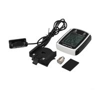 Wireless Bicycle Computer with LCD Display, Speedometer and Odometer for Road & Mountain Bikes, ABS Housing, Backlit Screen, Rain-Resistant(White)