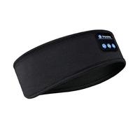 Wireless Bluetooth 5.0 Headband Sleeping Eye Mask Headphones - Music Sports Headset with Mic, Ultra-Soft Sleep Headphones for Side Sleepers, Running, Yoga & Travel (Black)