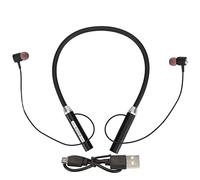 Wireless Bluetooth 5.2 IPX5 Stereo Waterproof Neckband Earphones Magnetic Headphones with Enhanced Ergonomic Neckband (Black)