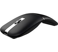 Wireless Bluetooth Arc Travel Mouse - BT5.1 2.4G Dual Model, Portable Mice for Laptop, Notebook, PC, MacBook, Chromebook, Lenovo, Microsoft,Rotating Foldable, Rotating Foldable Design (Black)