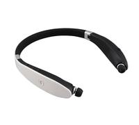 Wireless Bluetooth Earphone with Foldable Neck Hanging Design for Sports and Working Adults, CVC Noise Reduction, Long 300 Hours Standby, Dual Device Connection, Black (Black White)