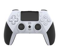 Wireless Bluetooth gamepad with macro programming, burst function, dual vibration, 6-axis sensor, back buttons, Type-C charging, ultra-long battery life, compatible with PS4 game platform (white)